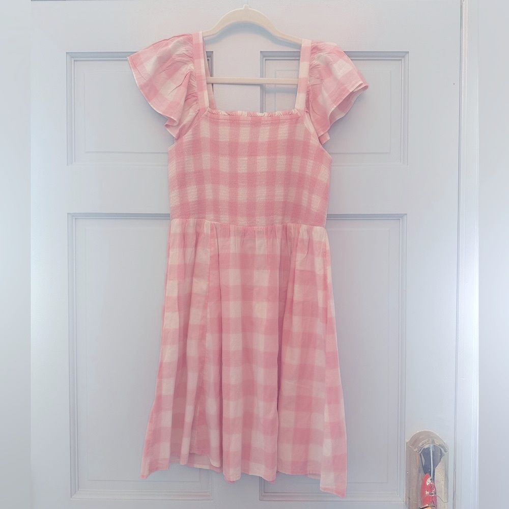 Light Pink Buffalo Check Mini Dress